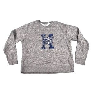 University of KY Wildcats Crewneck Sweatshirt Women Large Heather Gray Stars UK